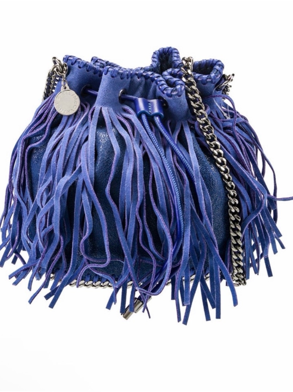 Stella McCartney Shaggy Deer Fringe Falabella Mini Bucket Bag EUC - Picture 1 of 10
